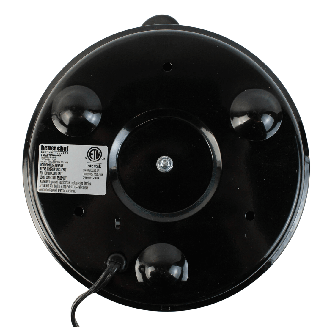 Better Chef 3-Quart Round Slow Cooker with Removable Stoneware Crock