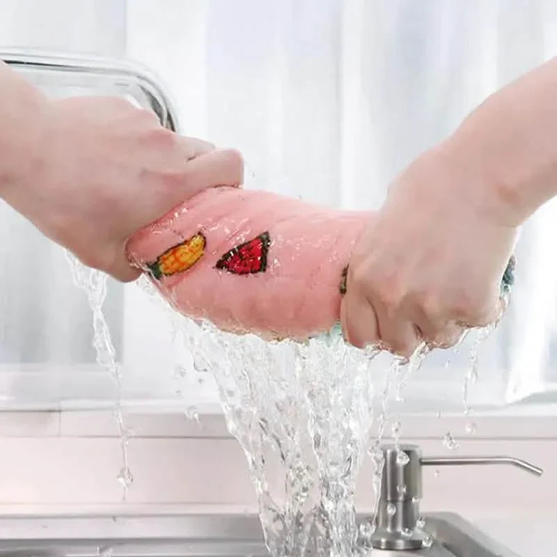 10-Pieces: Reusable Dish Cellulose Sponge Cloths