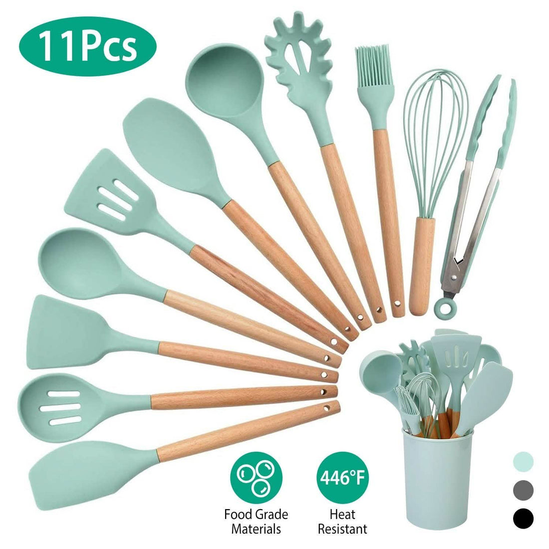 11-Piece: Silicone Cooking Utensil Set