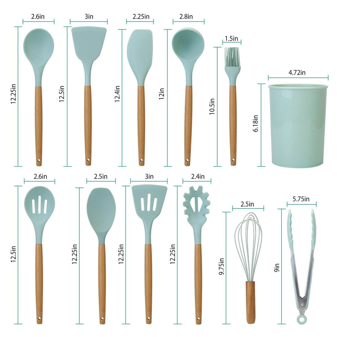 11-Piece: Silicone Cooking Utensil Set