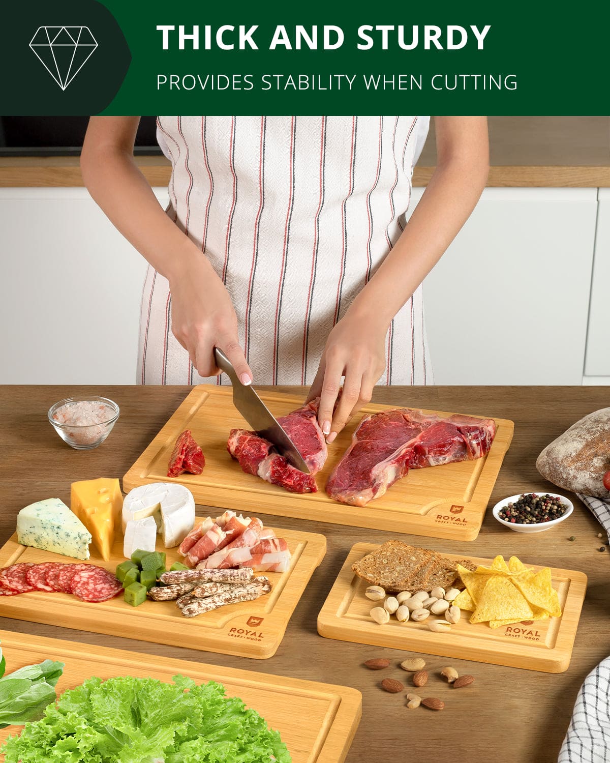 Cutting Board Set of 4, Bamboo