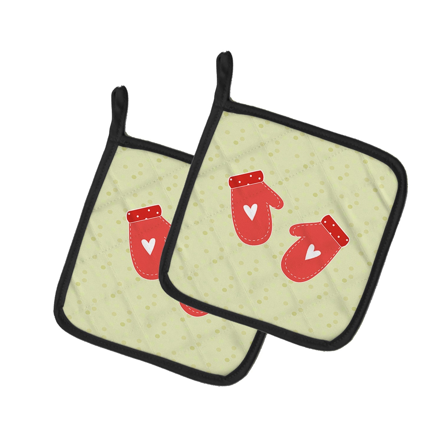 Oven Mitts on Green Pot Holders - Set of 2 - Heat-Resistant Kitchen Essentials