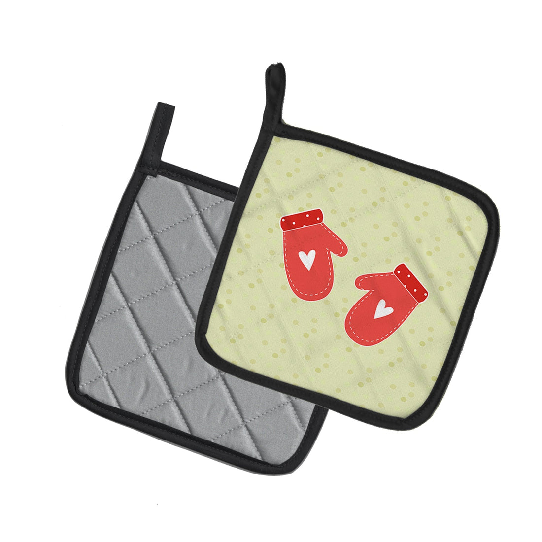 Oven Mitts on Green Pot Holders - Set of 2 - Heat-Resistant Kitchen Essentials