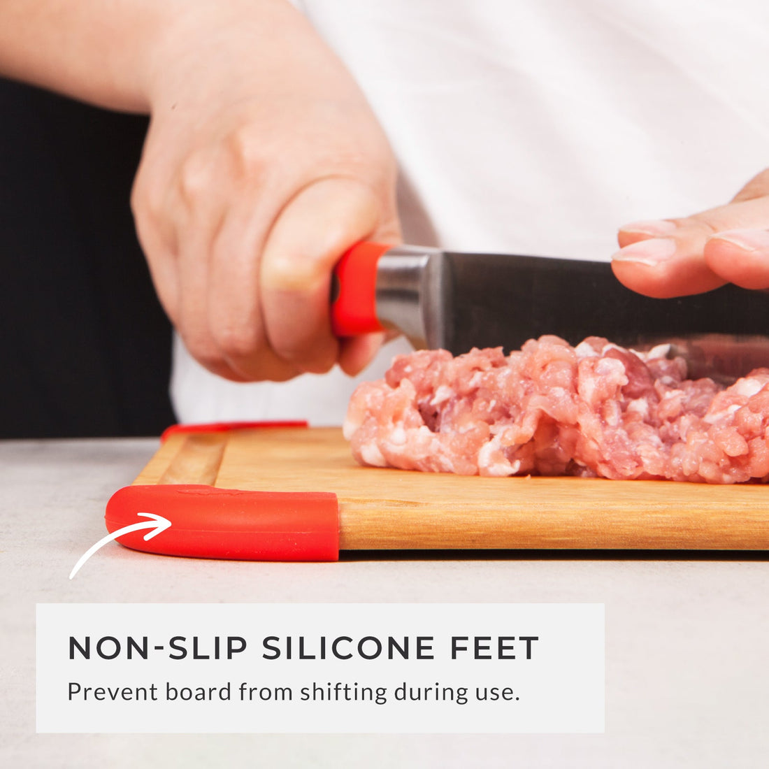 Premium Series 4 Pieces Cutting Board Set - Non Slip & Color Code (S+M+L+XL)