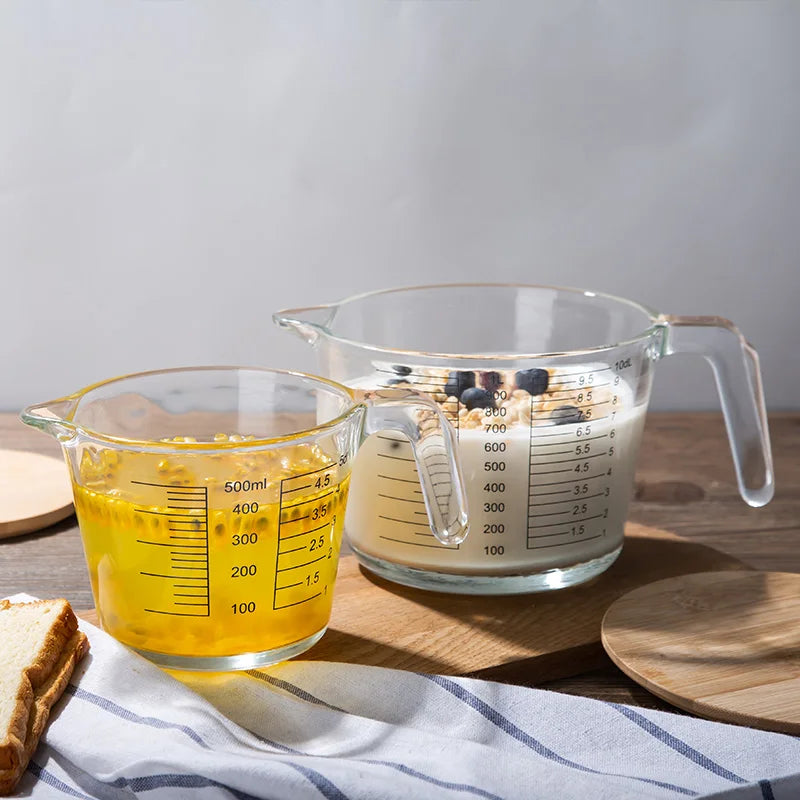 DecorBites™ Borosilicate Glass Measuring Cup Jug, Large Capacity for Baking, Cooking, Kitchen