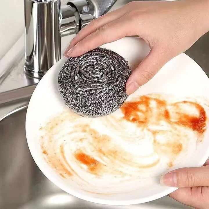 30/1pcs Steel Wire Dishwashing Cleaning Ball Kitchen Pot Pans Dishes Oil Rust Remover Brushes