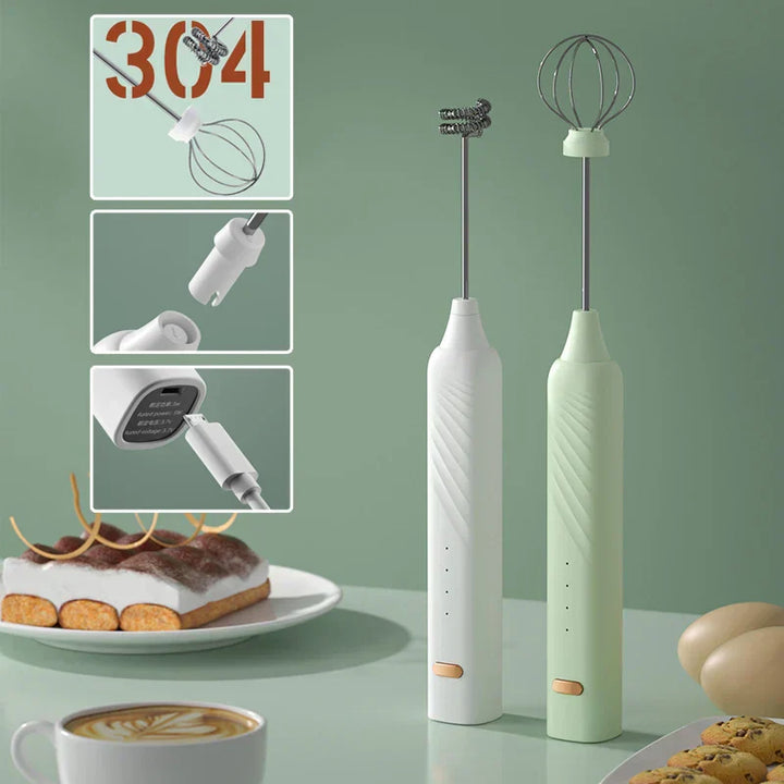 DecorBites™ Electric Milk Frother 3 Speeds Coffee Mixer Egg Beater Foam Maker