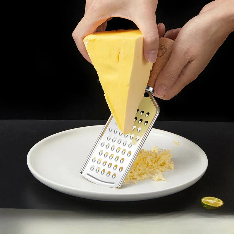 DecorBites™ 3-in-1 Multifunctional Grater & Slicer for Kitchen - Wooden Handle