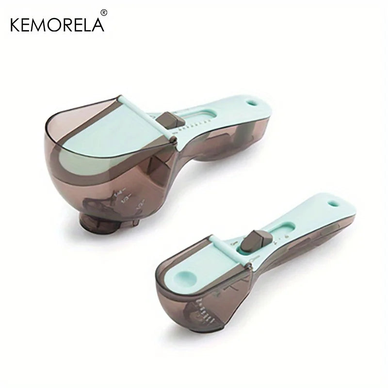 DecorBites™ 2-Piece Adjustable Measuring Cups and Spoons Set | Versatile Kitchen Scoops