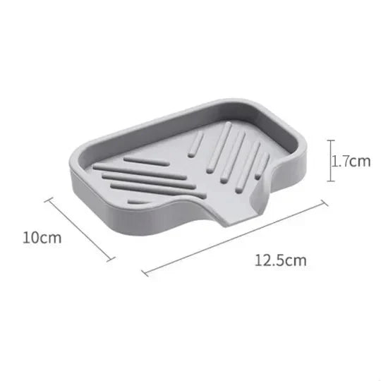 Multifunctional Silicone Sink Tray with Drain – Soap Dish, Sponge & Brush Organizer for Kitchen and Bathroom (Ventilated & Easy to Clean)