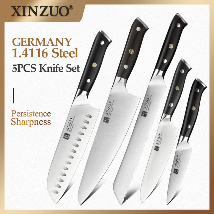 5 PCS Kitchen Knives Set German