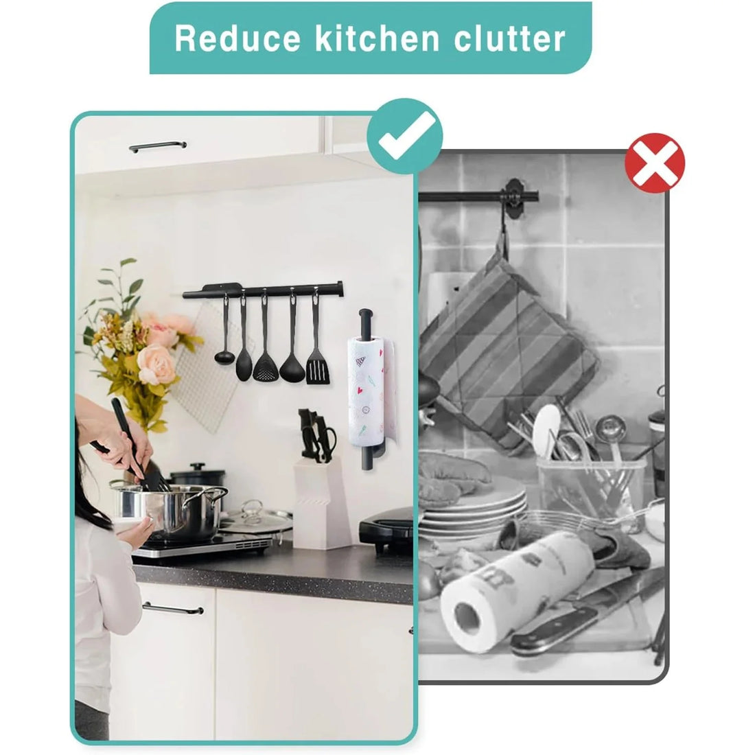 Adhesive Kitchen Paper Towel Holder – Tissue Hanger & Napkin Rack