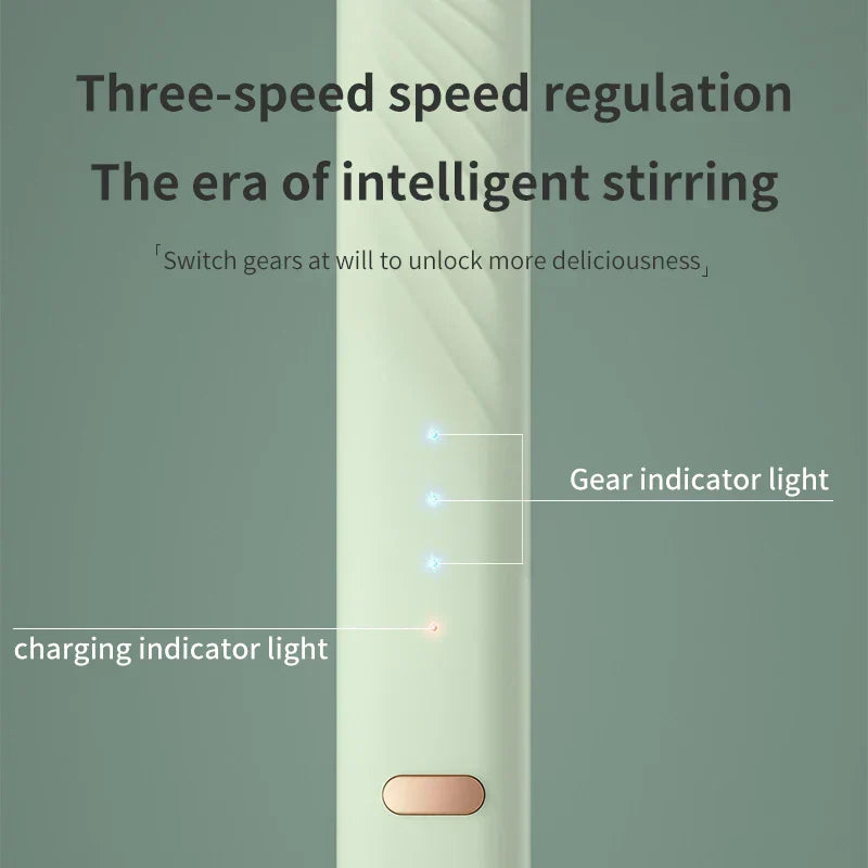 DecorBites™ Electric Milk Frother 3 Speeds Coffee Mixer Egg Beater Foam Maker