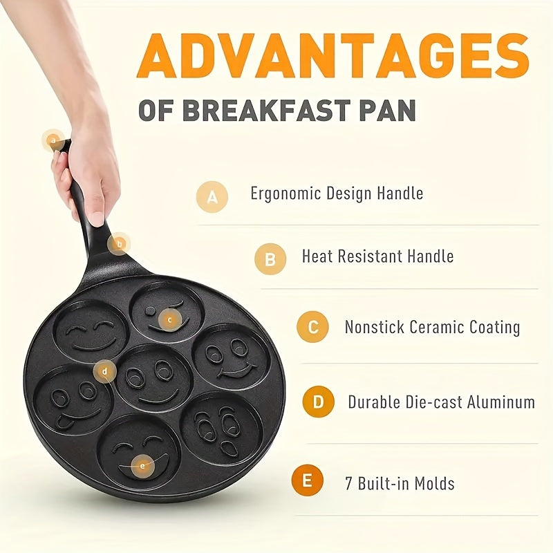 7-Cup Nonstick Pancake & Waffle Maker Pan Easy Breakfast